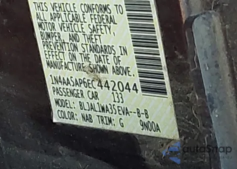 2014 Nissan Maxima 3.5 Sv z USA, uszkodzony, nr VIN 1N4AA5AP6EC442044